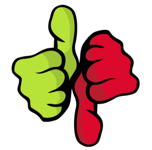 Green thumbs up and red thumbs down