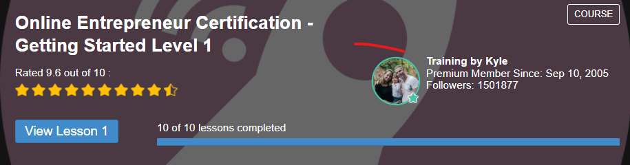 online entrepreneur certification level 1