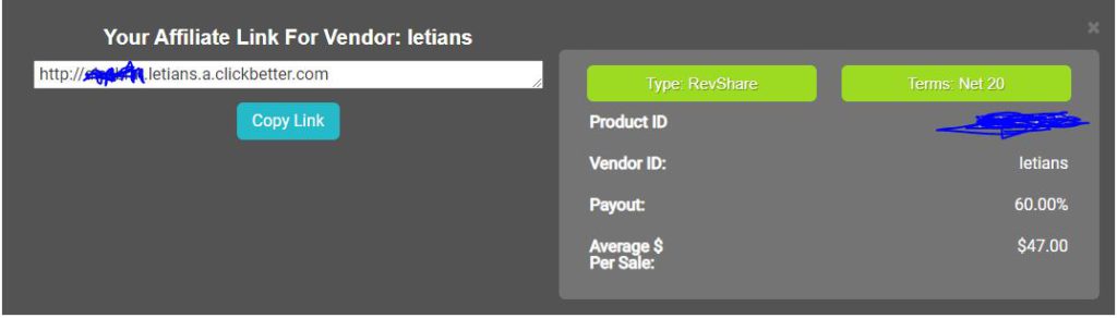 affiliate link inside clickbetter