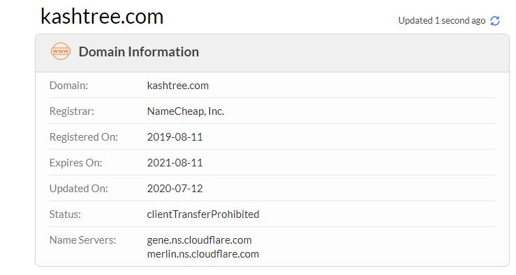kashtree.com domain information from who.is