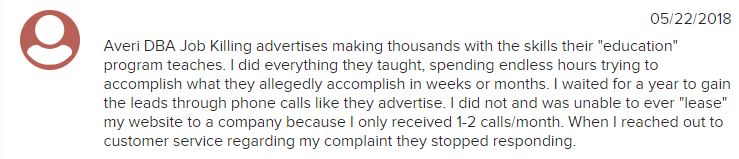 job killing review complaints on bbb