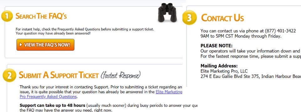 is elite marketing pro a scam support