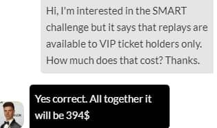 VIP ticket holders price