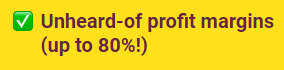 up to 80 percent profit