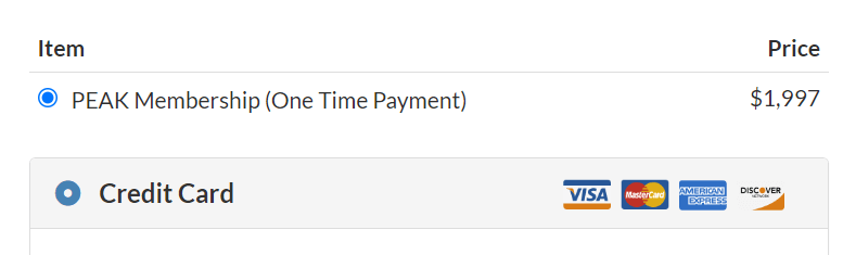 Peak Business Academy price