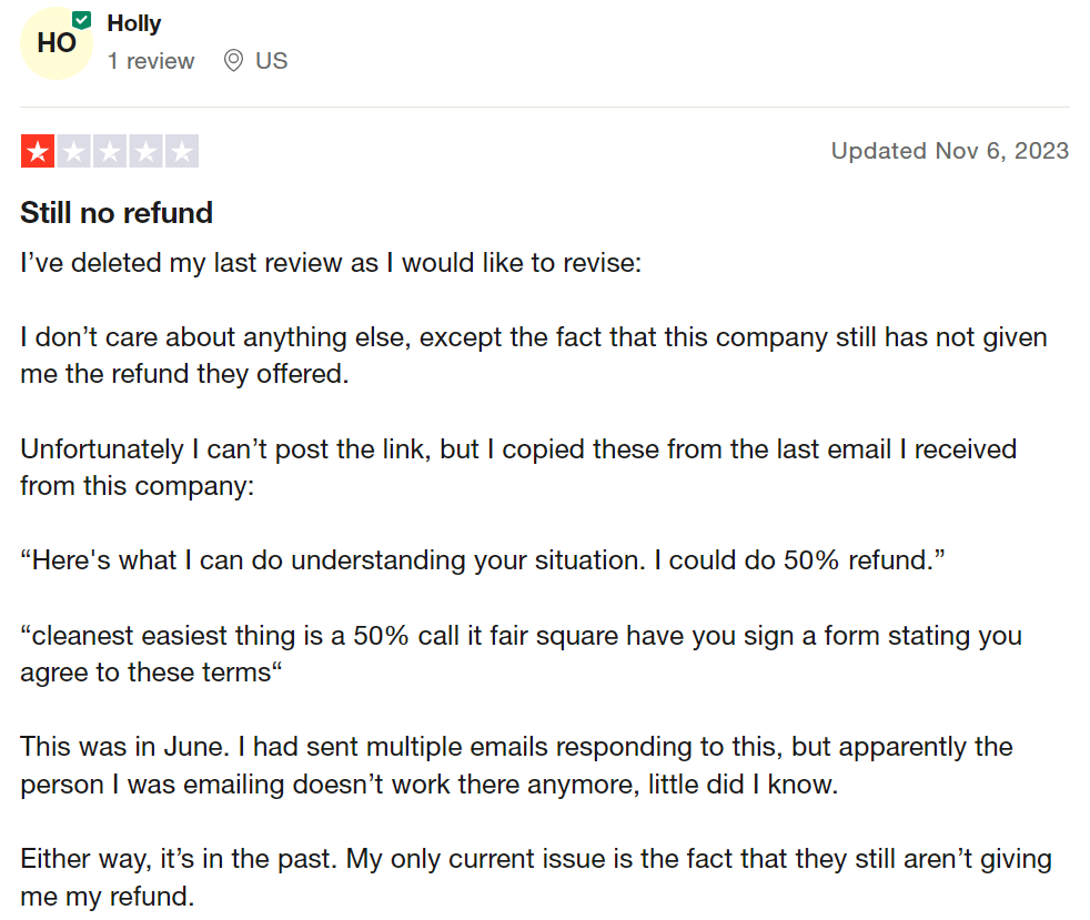Holly negative elite closers review