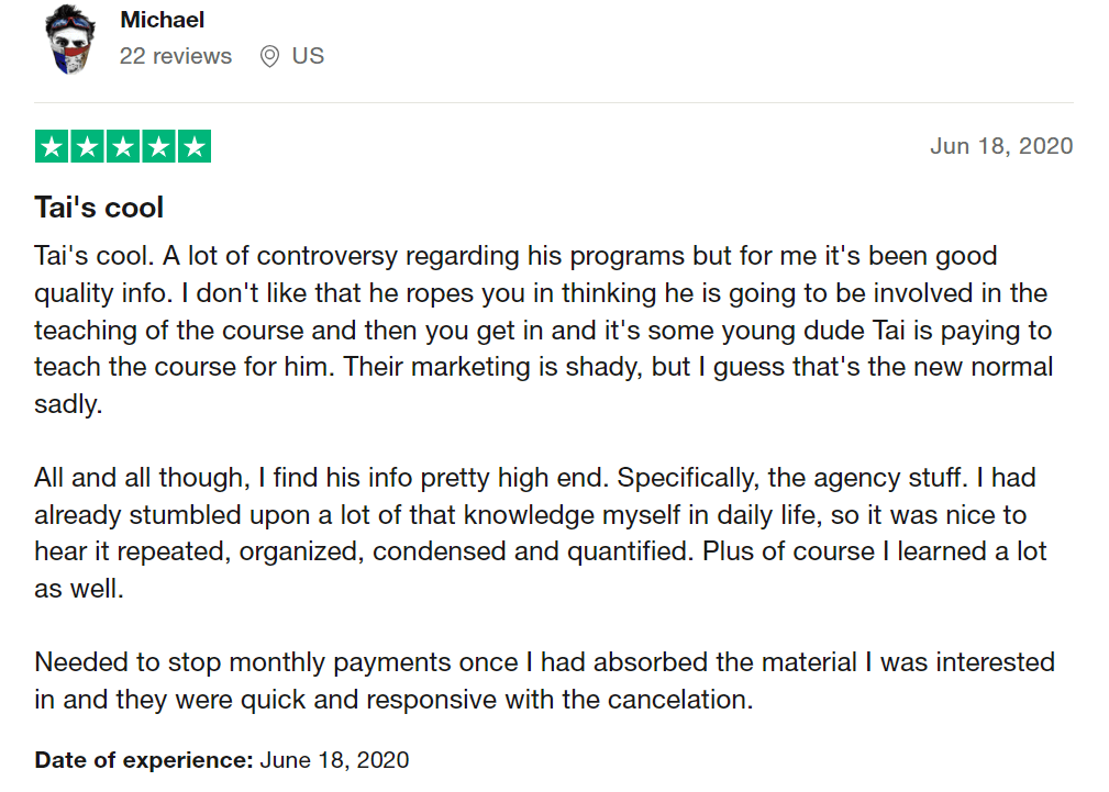 tai lopez positive review