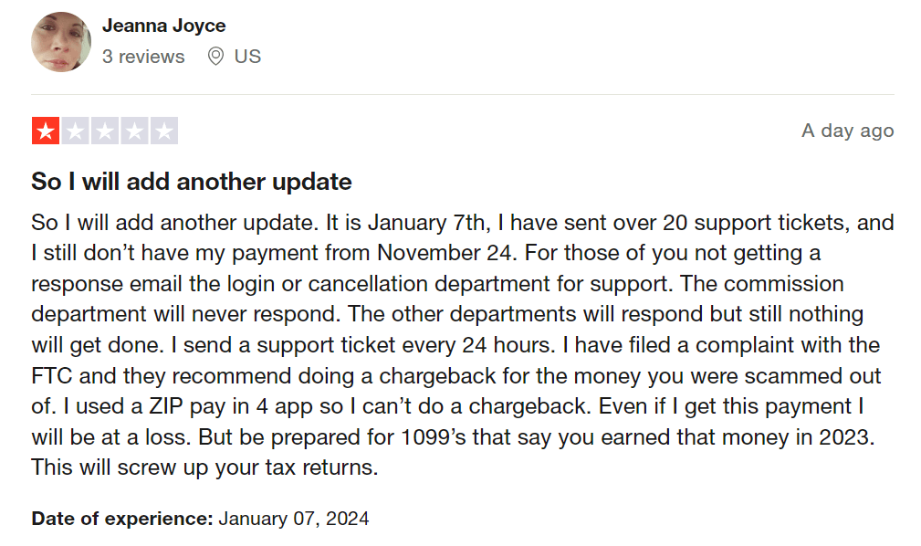 Jeanna Joyce trustpilot
